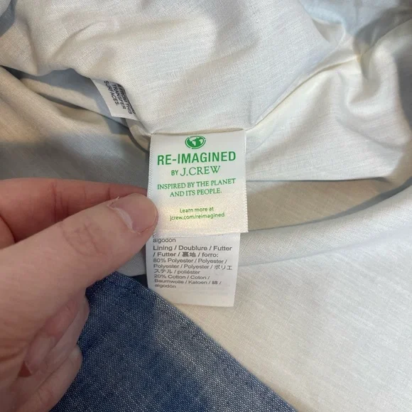 J.Crew Re-Imagined Blue Chambray Scallop Trim Cami Top 6 NWT - Picture 7 of 10